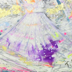 原画 アクリル画「富士に宿るもの」両面画 イラストボード 横28×縦36.5㎝ 4枚目の画像
