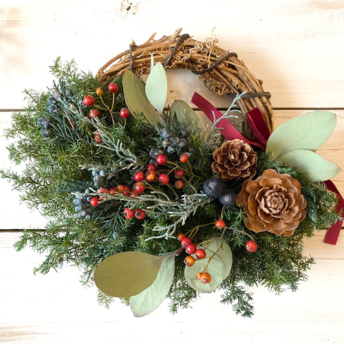 ドライフラワー ハーフリース 木の実 秋