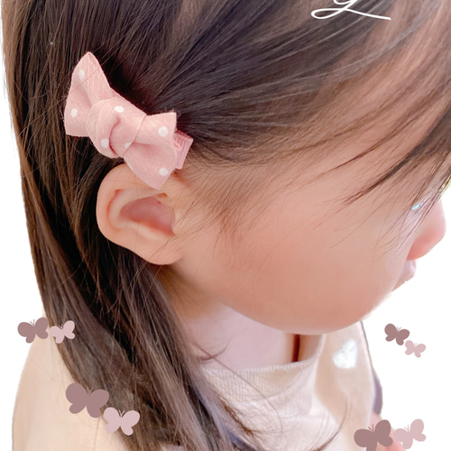ꫛꫀꪝ【韓国花柄リボン】ベビーヘアクリップキッズヘアクリップヘアピン