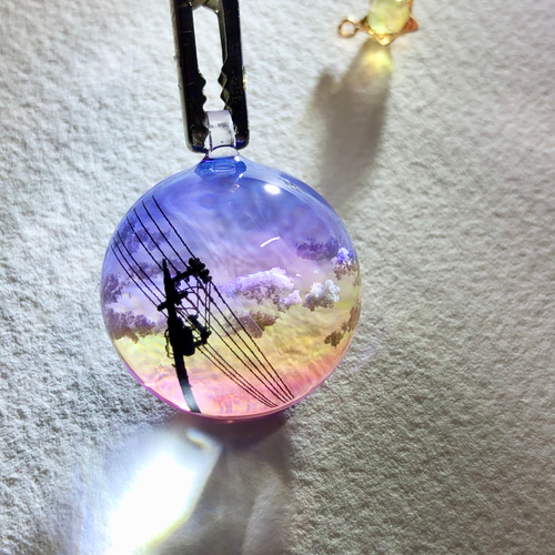 レジン　ハンドメイド　963 受注制作/S size】情景レジン-午後6時半 透明感/プレゼント/雲/空