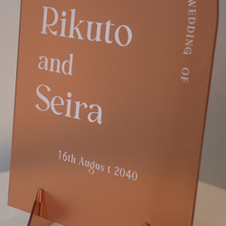 8色から選択OK！カラーが選べるアクリルウェルカムボード 店舗看板 結婚証明書／wba06 10枚目の画像