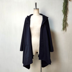 デニムの風合いのポンチョ　～　羽織る　ジャケット　コート　コスプレ　デニム 4枚目の画像