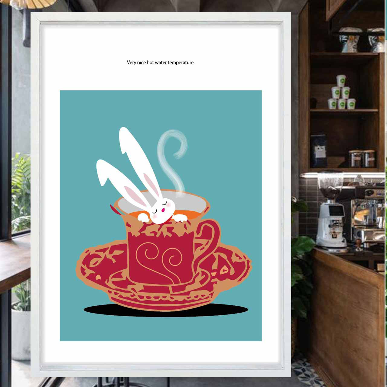 リラックスタイム　うさぎ　イラスト　ポスター　A4 A3 A2 A1　アートポスター　アート/sei/検索　2044