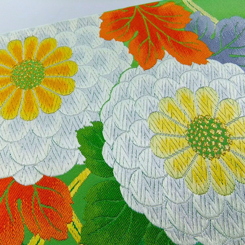 16)1752】152cm/菊草花文様/タペストリー・テーブルランナー等
