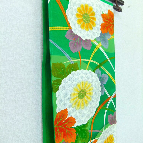 16)1752】152cm/菊草花文様/タペストリー・テーブルランナー等