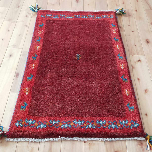 ギャッベ ペルシャ絨毯 75x53cm ギャベ 玄関マット 手織り ラグ 絨毯 グラムスタイル ギャベ ギャッベ ラグ 絨毯 1畳 玄関マット