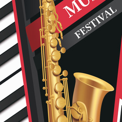 【Lサイズ】ジャズフェスティバル コンサート 音楽 サックス ピアノ レコード ランプ 看板 置物 雑貨 ライトBOX 6枚目の画像