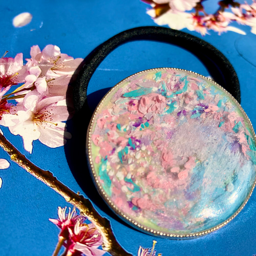 お花畑ラウンドレジンヘアゴム