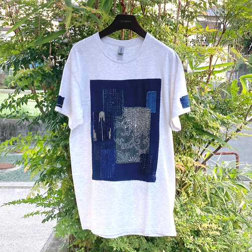 2100 襤褸 tシャツ 古布 リメイク 着物 刺し子 パッチワーク