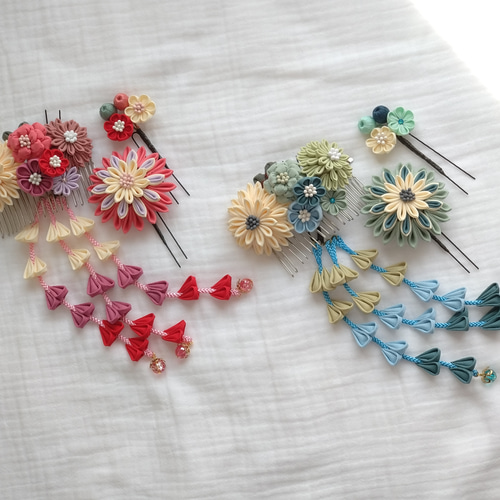 和装】つまみ細工の髪飾りセット【成人式:七五三:卒業式袴