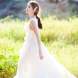ミニ丈 ホワイト ドレス 前撮り 韓国風 結婚式 パーティー用 楽天市場】ショート丈 ミニ（サイズ（S/M/L）LL）（ウェディング