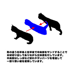 【受注制作】 オリジナル天然木キーホルダー アンティーク調 歩く子猫A 7枚目の画像