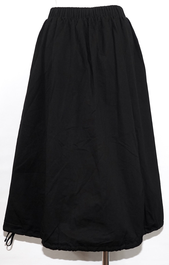 Butterfly Embroidery Flare Long Skirt (black) フレアスカート ブラック 黒 6枚目の画像