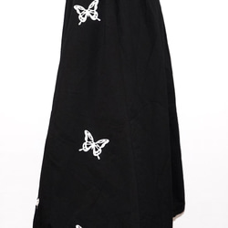 Butterfly Embroidery Flare Long Skirt (black) フレアスカート ブラック 黒 7枚目の画像