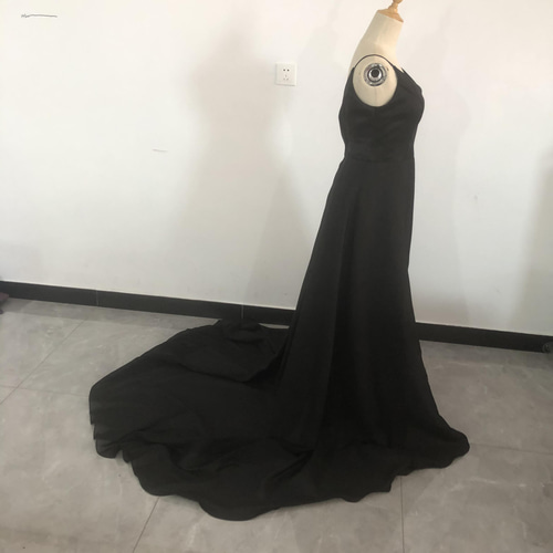 大好評中！パーティードレス 黒 ソフトチュール キャミソール バック  