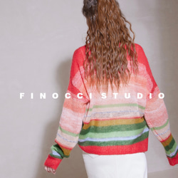 【モヘアウール混】美しい虹のグラテーション　ゆったりシルエット　プルオーバー【秋冬春】 2枚目の画像