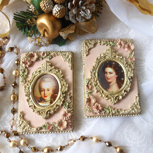 マリーアントワネットとエリザベート妃の肖像画 ミニアート