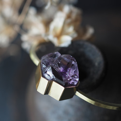 goethite in amethyst brass bangle (suiun) 5枚目の画像