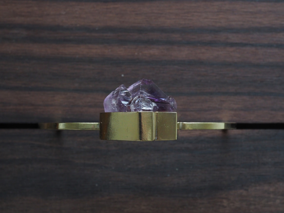goethite in amethyst brass bangle (suiun) 3枚目の画像