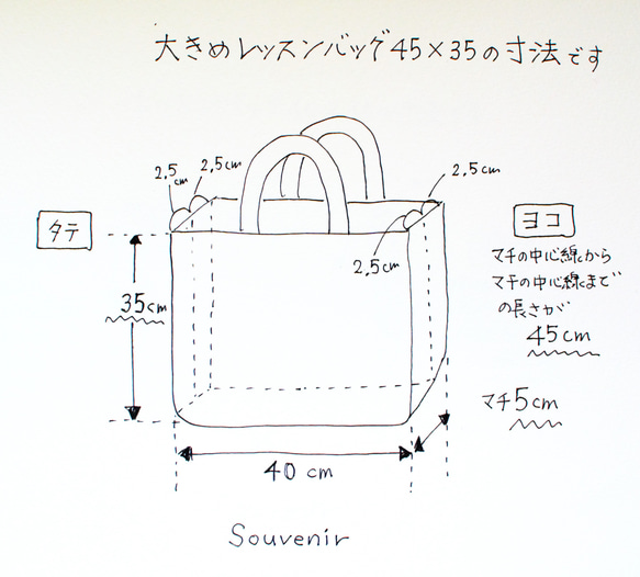 ４５×３５大きめレッスンバッグ　渋かっこいい　蛙の不思議な世界　カエル　ツイル×キルティング　入園★入学 10枚目の画像