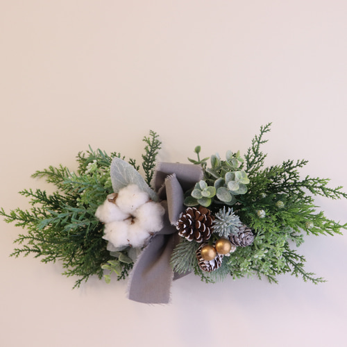 大人シンプル クリスマススワッグ 横長 アーティフィシャル アート