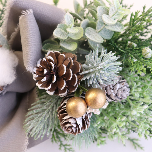 大人シンプル クリスマススワッグ 横長 アーティフィシャル アート