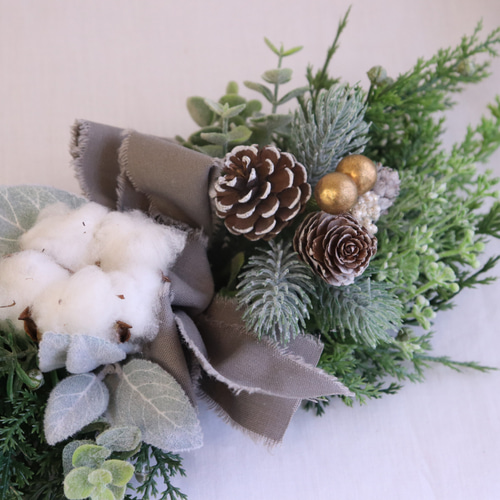 大人シンプル クリスマススワッグ 横長 アーティフィシャル アート