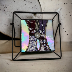 ステンドグラスパネル　ミニオブジェ　インテリアアイテム　一点物　プチギフト　誕生日プレゼント　送料無料 9枚目の画像