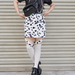 Dalmatian Leg Strap Mini-Skirt ミニスカート ホワイト 白 ガーリー 5枚目の画像