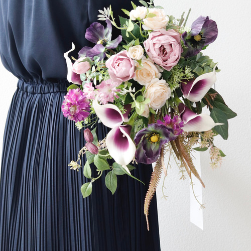 花屋が束ねるウェディングブーケ(ブートニアプレゼント)/ꕤ高品質  