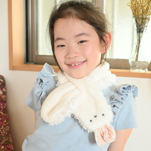 ぬっくぬくキッズ〜大人もok!ネックウォーマー (キッズマフラー)白  