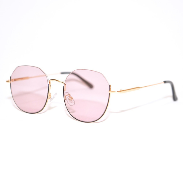 Asymme-Frame Tint Sunglass (purple lens-Gold frame) サングラス 金 6枚目の画像