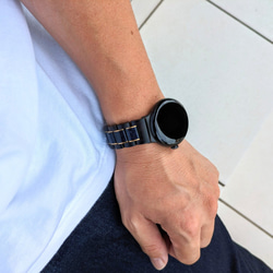 [木錶帶] Google Pixel Watch 天然木錶帶 藍砂岩 x 烏木 第8張的照片