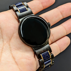 [木錶帶] Google Pixel Watch 天然木錶帶 藍砂岩 x 烏木 第4張的照片