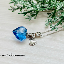 数量限定クリスタルブルーハートのハート付アロマペンダント