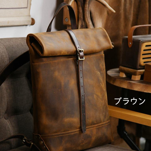 超大容量リュックサック 牛革バックパック ヴィンテージ 大さめ レザー  