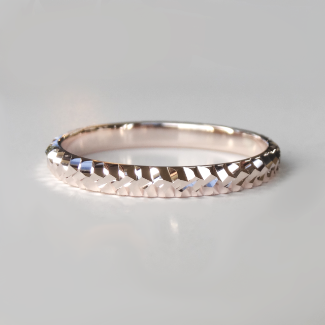 【動画あり】ピンクシルバー ドラゴンスキン リング ギラギラ オリジナルカット