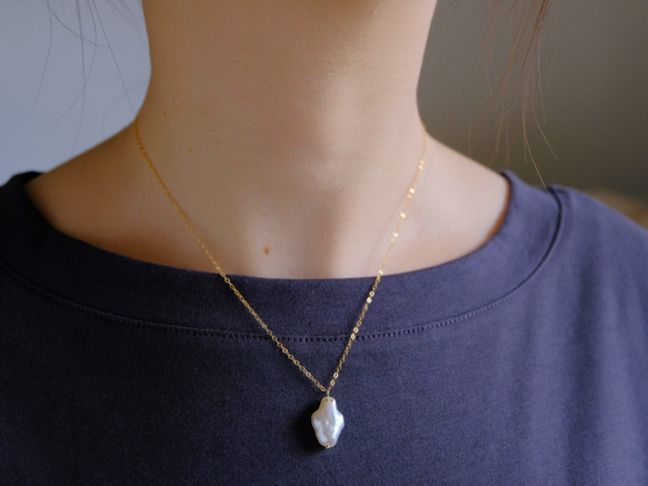 Kintsugi Draugur necklace ゴースト 金継ぎバロックパールネックレス　上質淡水真珠　ハロウィン 9枚目の画像