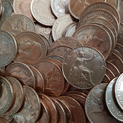 100枚セット イギリス 1912~1936年ブロンズ ファジング 英国コイン