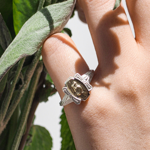 K10】オーダーできるナンバー・イニシャルリング・星/月《送料無料  