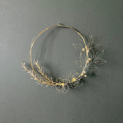 ワイヤーアート　ボタニカル　リース 受注制作】ボタニカルリース ワイヤーアート ワイヤークラフト