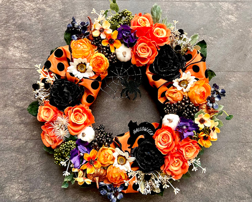 ❤︎あいぞうさま専用❤︎特大ハロウィンリース　フラワーリース　アーティフィシャル ❤︎あいぞうさま専用❤︎特大ハロウィンリース フラワーリース