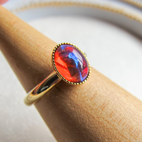 ドラゴンブレス リング（8×6mm・レッド） 指輪・リング 夕漣