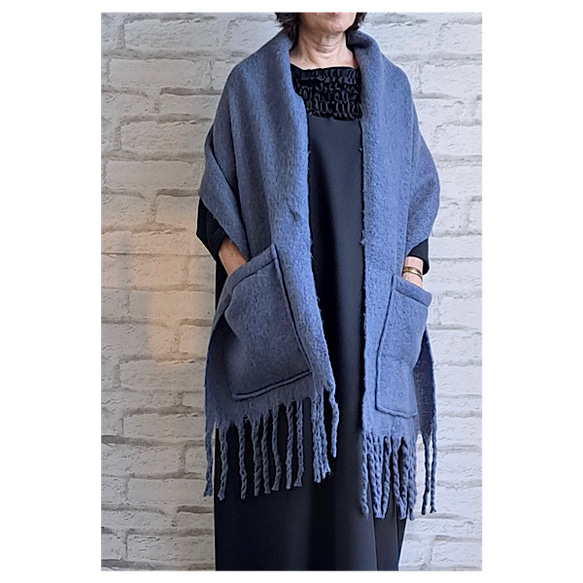 ストール マフラー ショール ポケットがポイントの大判ショール