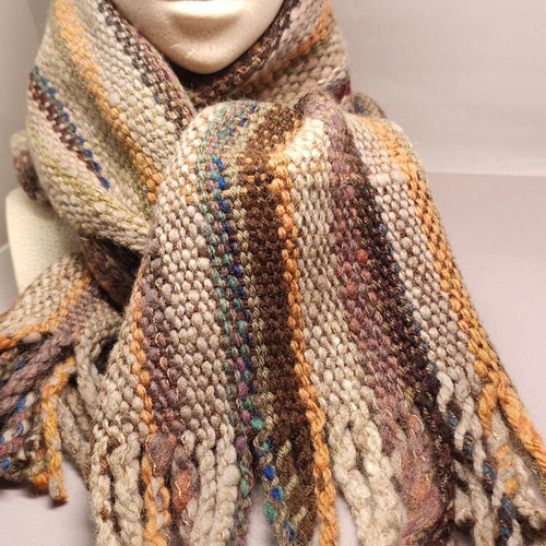 手織り＆手紡ぎ草木染めマフラー 秋の森シリーズ 3 マフラー oribito  