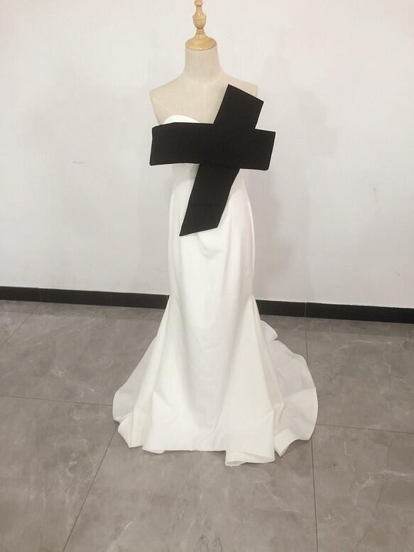 エレガント 保た ピンク パーティードレス ベアトップ 背中見せ 2次会  