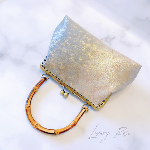 真夜中の神秘的な星屑のグラデーション♡希少上質箔加工高級帯バッグ