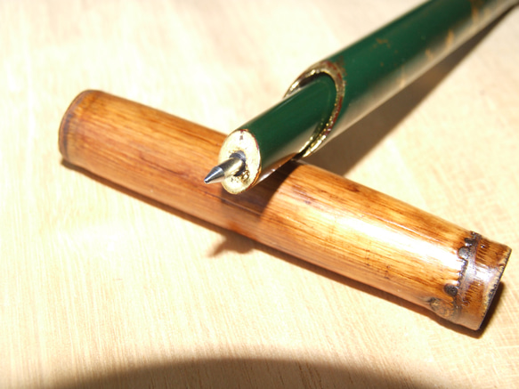 葦のボールペン金箔チラシ緑 2枚目の画像