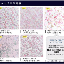 リバティプリント【カットクロス】「プリンセスピンク」 5種セット　生地　はぎれ　綿　LIBERTY 3枚目の画像