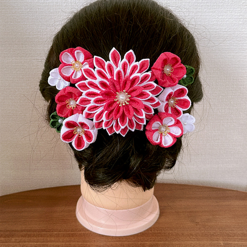 つまみ細工 髪飾り ピンク その他ヘアアクセサリー つまみ細工